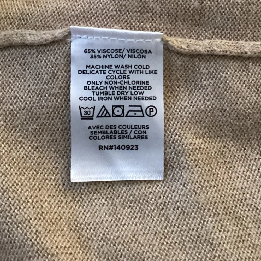 Ann Taylor L Camel knit open Sweater